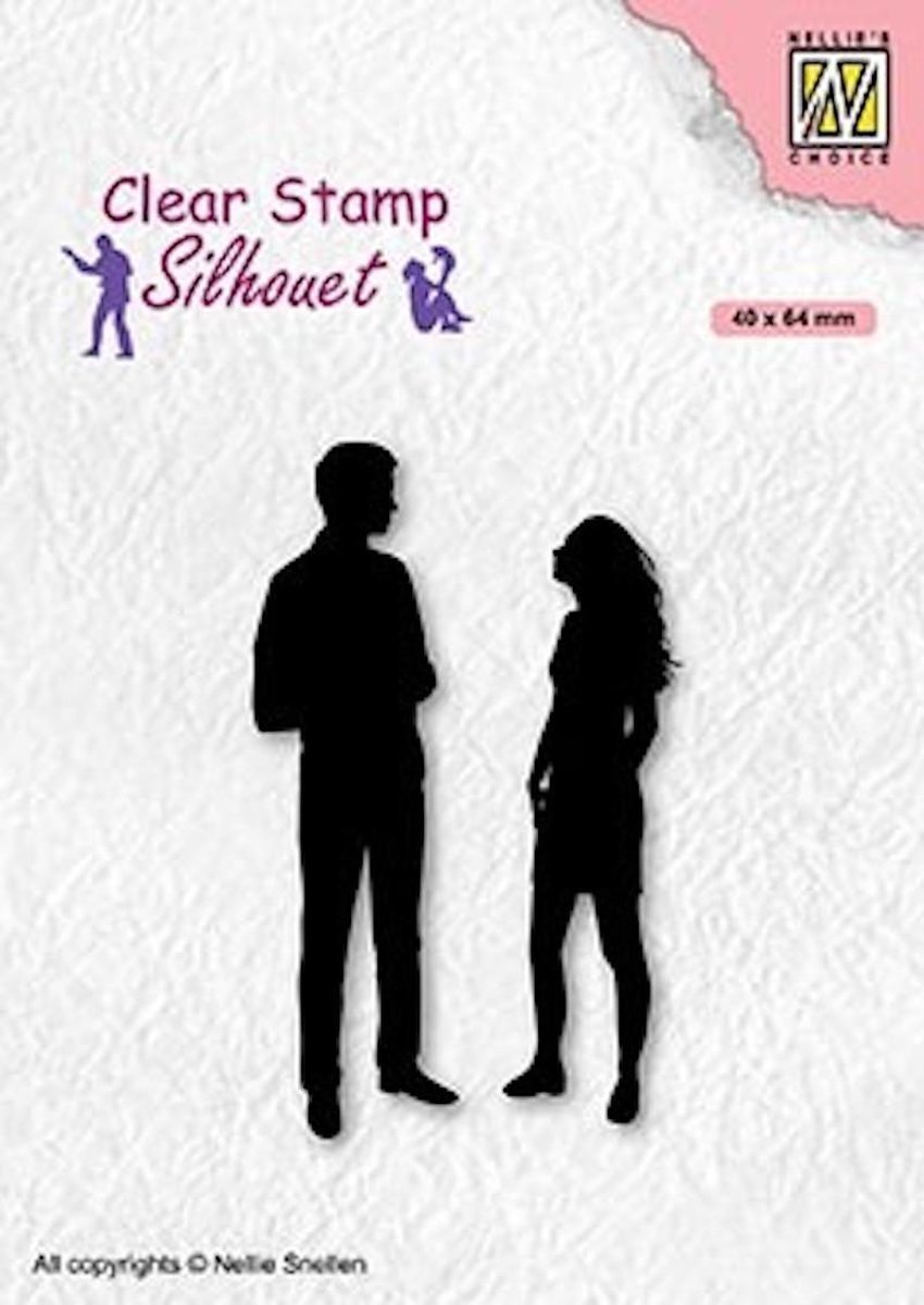 Sil086 - Nellie Snellen Clearstamp silhouet - A Date - stempel man vrouw paar of koppel stel mensen